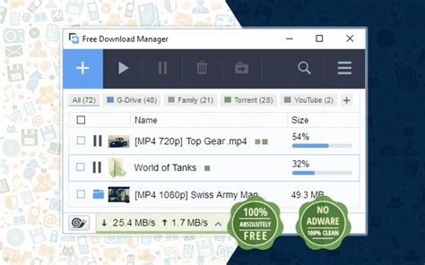 Free Download Manager has been updated to 6.19 and now boasts a wealth of new features and improvements. The revamped version of FDM can launch external applications after download is complete, remember the last used scheduler's settings as default ones, and automatically remove finished downloads after a certain …